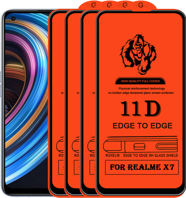 Roxel Edge To Edge Tempered Glass for Realme X7(Pack of 4)