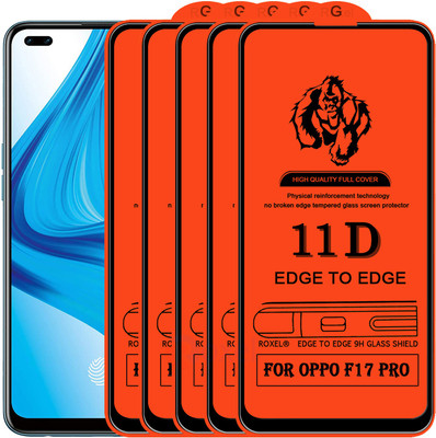 Roxel Edge To Edge Tempered Glass for Oppo F17 Pro(Pack of 5)
