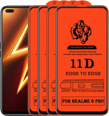 Roxel Edge To Edge Tempered Glass for Realme 6 Pro(Pack of 4)