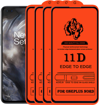 Roxel Edge To Edge Tempered Glass for Oneplus Nord(Pack of 4)