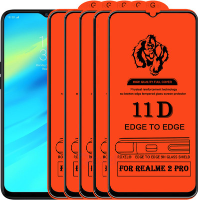 Roxel Edge To Edge Tempered Glass for Realme 2 Pro(Pack of 5)