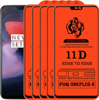 Roxel Edge To Edge Tempered Glass for OnePlus 6(Pack of 5)