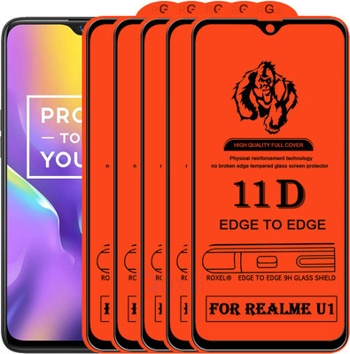 Roxel Edge To Edge Tempered Glass for Realme U1(Pack of 5)