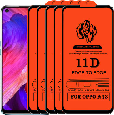 Roxel Edge To Edge Tempered Glass for Oppo A93(Pack of 5)