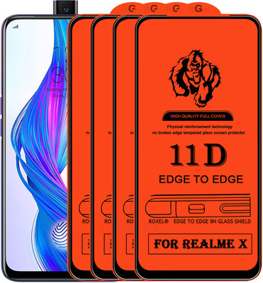 Roxel Edge To Edge Tempered Glass for Realme X(Pack of 4)