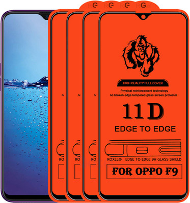 Roxel Edge To Edge Tempered Glass for Oppo F9(Pack of 4)