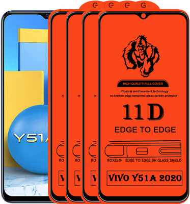 Roxel Edge To Edge Tempered Glass for Vivo Y51A(Pack of 4)