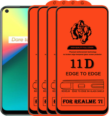 Roxel Edge To Edge Tempered Glass for Realme 7I(Pack of 4)