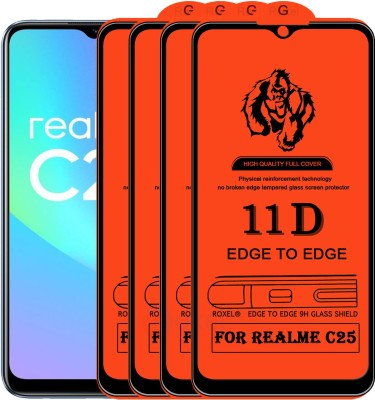 Roxel Edge To Edge Tempered Glass for Realme C25(Pack of 4)