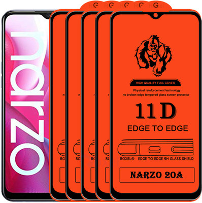 Roxel Edge To Edge Tempered Glass for Realme Narzo 20A(Pack of 5)