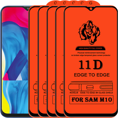 Roxel Edge To Edge Tempered Glass for Samsung Galaxy M10(Pack of 5)