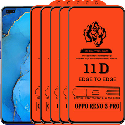 Roxel Edge To Edge Tempered Glass for OPPO RENO 3 PRO(Pack of 5)