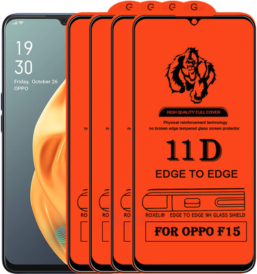 Roxel Edge To Edge Tempered Glass for Oppo F15(Pack of 4)