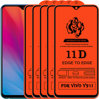 Roxel Edge To Edge Tempered Glass for Vivo Y91I(Pack of 5)