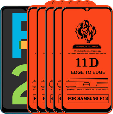 Roxel Edge To Edge Tempered Glass for Samsung F12(Pack of 5)