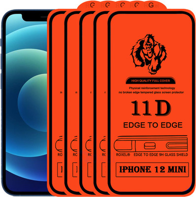 Roxel Edge To Edge Tempered Glass for IPhone 12 Mini(Pack of 5)