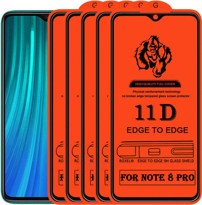 Roxel Edge To Edge Tempered Glass for Redmi Note 8 Pro(Pack of 5)