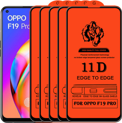 Roxel Edge To Edge Tempered Glass for Oppo F19 Pro(Pack of 5)