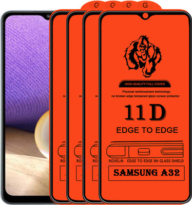 Roxel Edge To Edge Tempered Glass for Samsung A32(Pack of 4)