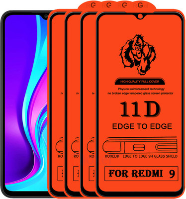 Roxel Edge To Edge Tempered Glass for Redmi 9(Pack of 4)