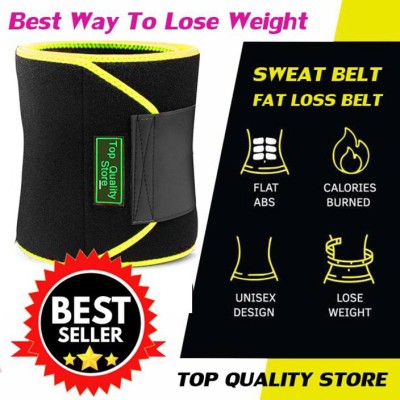 Top Quality Store Original Sweat Waist Trimmer Fat Burner Belly Tummy Yoga Wrap Black Exercise Body Slimming Belt for Unisex Shapewear