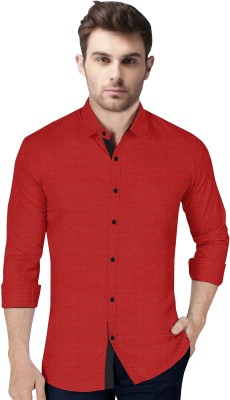 Voroxy Men Solid Casual Red Shirt