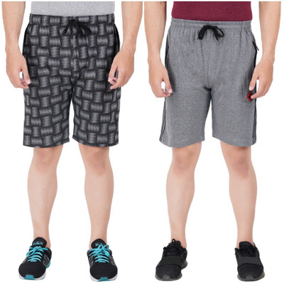 FEEL TRACK Printed Men Grey Regular Shorts
