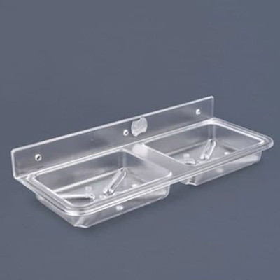 AMEEDARSHAN Unbreakable Acrylic Double Square Soap, Clear(Clear)