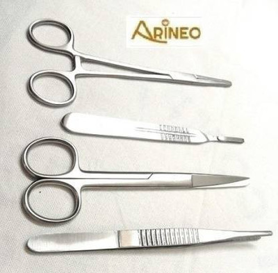 ARINEO SET OF 4 SURGICAL INSTRUMENTS STAINLESS STEEL UTILITY FORCEPS Utility Forceps