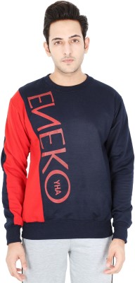 YHA Full Sleeve Solid, Printed Men Sweatshirt