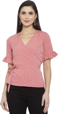 Style Quotient Casual Polka Print Women Pink Top