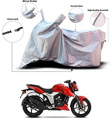ELECTRIBLES Two Wheeler Cover for TVS(Apache RTR 160 4V, Silver)