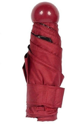 SWISS WONDER ™ BAU-31 Folding Compact Pocket Umbrella with Lovely Capsule Case Umbrella(Maroon)