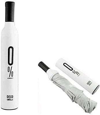 SWISS WONDER ™ BAU-128 Windproof Double Layer Umbrella with Bottle Cover Umbrella(White)