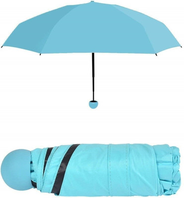 SWISS WONDER ® CIU-42 Folding Compact Pocket Umbrella with Lovely Capsule Case Umbrella(Blue)