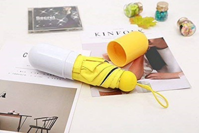 SWISS WONDER ™ BAU-67 Compact Pocket Umbrella with Lovely Capsule Case Umbrella(Yellow)