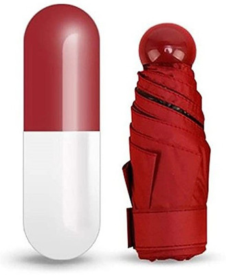 SWISS WONDER CIU-22 Cute Capsule Case Waterproof Ultra Protective/Mini UV Umbrella Umbrella(Red)