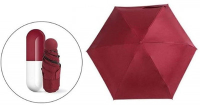 SWISS WONDER ™ BAU-11 Capsule Case,5 Folding Compact Pocket Umbrella Umbrella(Maroon)