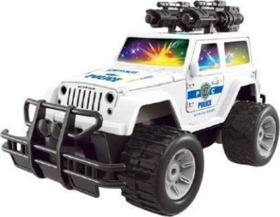 SR Toys Pull Back Police jeep Toy for Kids - Friction Power Toy Jeep for Kids Boys & Girls, Light & Sound Toy for Babies (Multicolor)(White, Black)