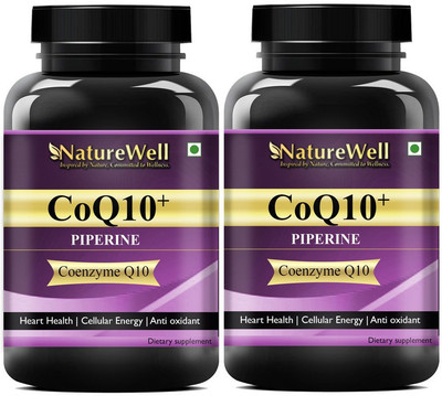 Naturewell Coenzyme Q10 ,COQ10 100mg High Absorption with Piperine & DHA Ultra(2 x 60 Capsules)