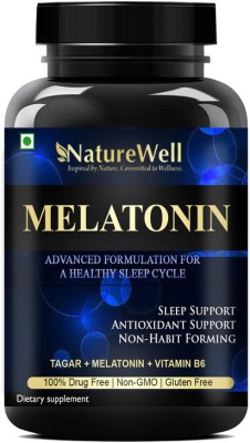 Naturewell Melatonin 5 mg Tablets with Tagara 125mg for Deep Sleep Advanced(60 Tablets)