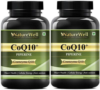 Naturewell 120mg Coenzyme Q10 Capsules with Piperine Supplement for Heart Health Advanced(2 x 60 Capsules)
