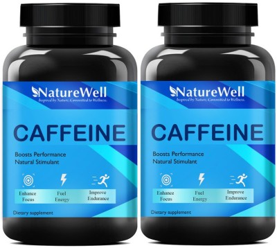 Naturewell Caffeine 200mg Supports Focus, Energy, Endurance Ultra(2 x 60 Capsules)