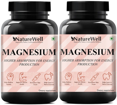 Naturewell Chelated Magnesium Glycinate Citrate Oxide Supplement Pro(2 x 60 Capsules)