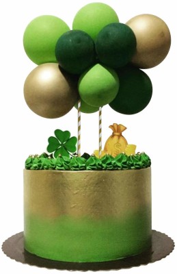 Party Propz Balloon Cake Topper Happy Birthday Decorating Items 5 Inch Mini Balloons Cake Green, Gold Baby Boy Girl Shower Birthday Bridal Party Cake Decoration Supplies ( Green Gold) Cake Topper(Green Pack of 1)