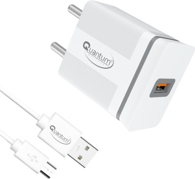QUANTUM QHM 3300 Universal FAST Charger 20W, Smart Chip, Short circuit protection 20 W 3 A Mobile Charger with Detachable Cable(White, Cable Included)