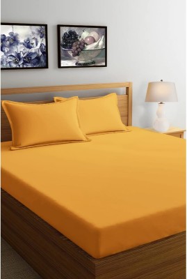 Krishnam 180 TC Microfiber Double Solid Flat Bedsheet(Pack of 1, Yellow)