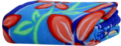 Goyal's Floral Single Fleece Blanket for  AC Room(Polyester, Multicolor)