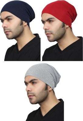 Bismaadh Solid Beanie Cap(Pack of 3)