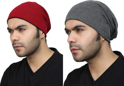 Bismaadh Solid Beanie Cap(Pack of 2)
